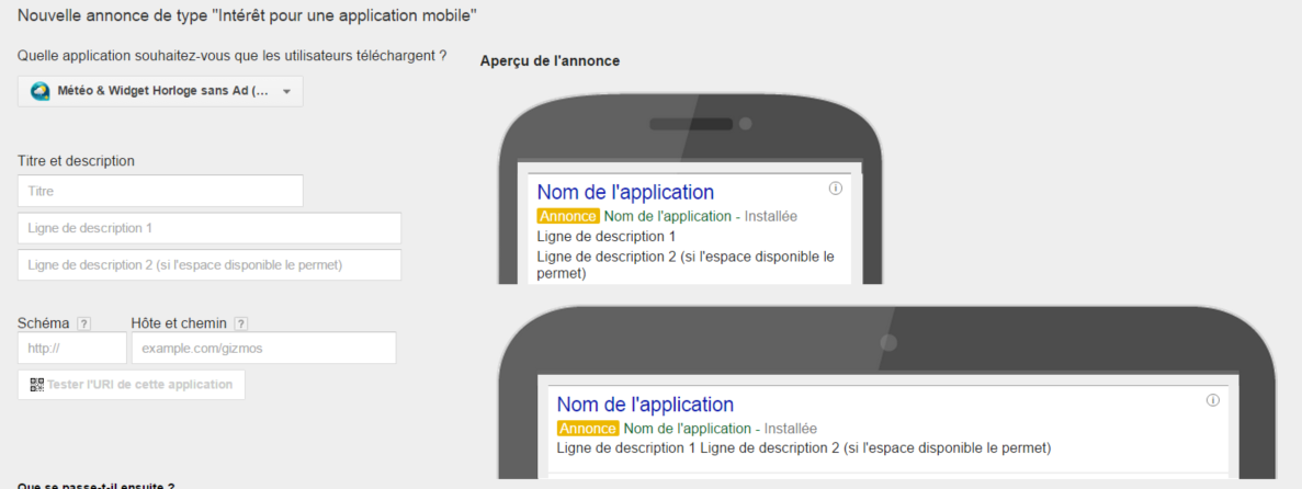 AdWords et Annonces pour applications