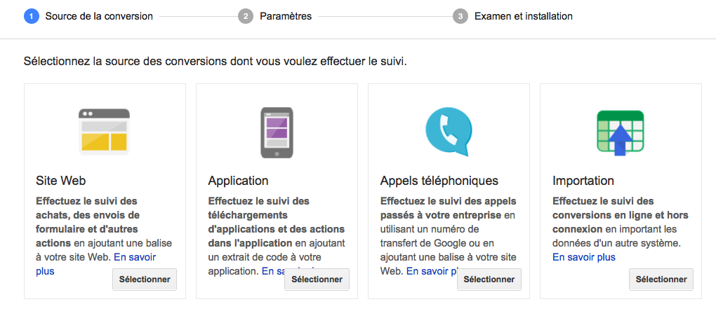 Google objectif conversions
