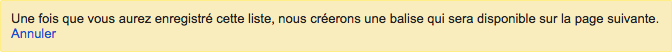 Notification nouvelle liste de remarketing AdWords