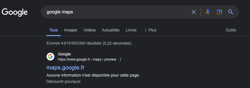Pourquoi l'onglet Maps n'est-il plus accessible sur Google ?
