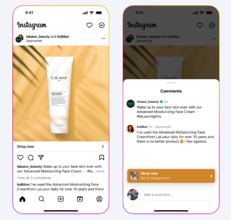 example of a sponsored testimonial on Instagram