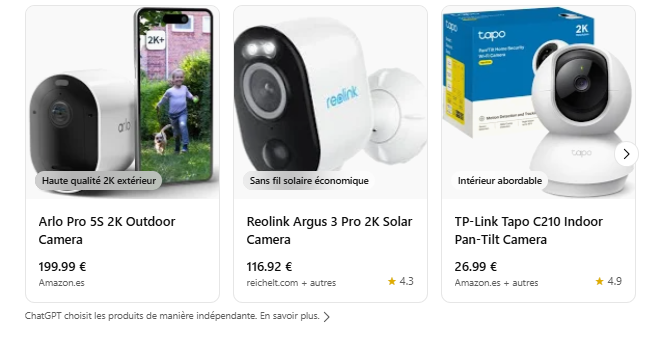 shopping publicité on ChatGPT